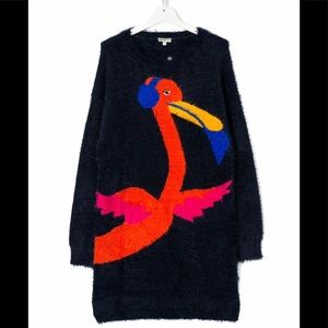 Kenzo kids FLAMINGO INTARSIA KNIT DRESS 16A NWT!